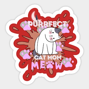 Cat mon With Mix Paint Sticker